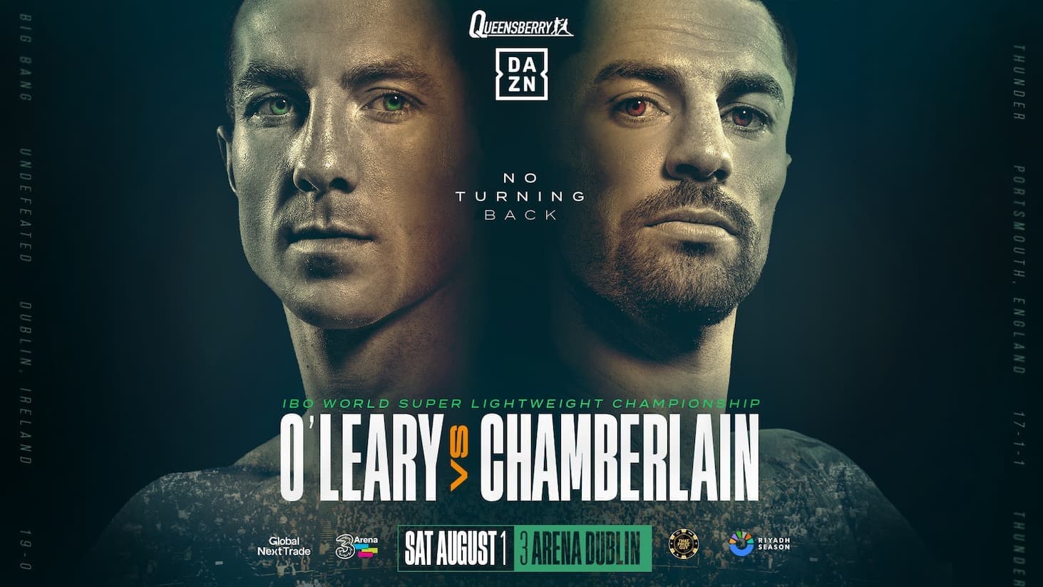 Pierce O'Leary faces Mark Chamberlain in maiden IBO world super-lightweight title defence