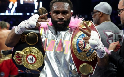Reactions to Jaron “Boots” Ennis knockout of Xander Zayas wba wbo super welterweight world titles champion boxrec wiki watch ko knockouts tko highlights