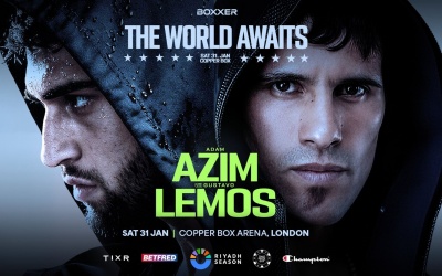 Adam Azim steps up against Gustavo Lemos in the New Year BBC Two BBC iPlayer Saturday, January 31 at the Copper Box Arena tickets boxxer ben shalm ibo world champion in London