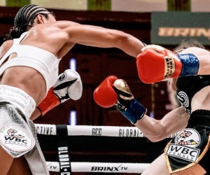 Alycia Baumgardner vs Delfine Persoon ends in a No Contest boxrec fight time date tv channel cut head clash rematch 2 what next youtube full highlights