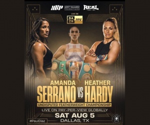 Amanda Serrano will face Heather Hardy in a rematch on Jake Paul vs Nate Diaz undercard boxrec fight time date dazn dalas texas oddschecker how to watch