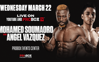 Unbeaten lightweight prospect  Angel Vazquez collides with Mohamed Soumaoro live on PROBOX TV boxrec dragon fire boxing tony tolj manager australia fight date channel live stream links