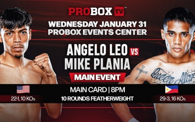 Angelo Leo vs Mike Plania headlines WNF in Plant City on January 31 fight date time tv channel how to watch app download boxrec oddschecker predictions preview wiki tapology Christopher Pearson Trevor McCumby
