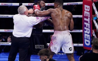 Anthony Joshua explains heated altercation with Jermaine Franklin after final bell what happened why did they fight after the bell finished eddie hearn boxrec