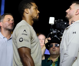 Anthony Joshua has studied Kristian Prenga and admits he is a "very dangerous fighter" press conference quotes rick reeno wiki boxrec dazn ppv costs price how to watch