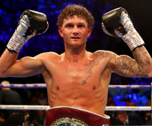 WBO #1 super-featherweight Archie 'Sharpshooter' Sharp celebrated with a points win over Mauro Perouene