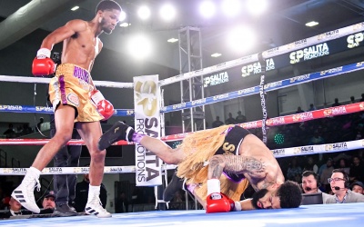 Ardreal Holmes Jr. retains USBA Super Welterweight belt in all-Michigan match with Marlon Harrington boxrec salita promotions results watch fight highlights