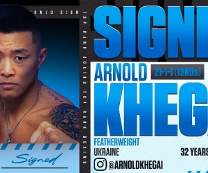 World ranked featherweight Arnold Khegai joins Top Rank boxrec fight time date tv channel eduardo baez fight hghlights ukraine