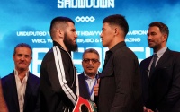 Unified light-heavyweight champions Artur Beterbiev and Dmitry Bivol face to face in London ahead of undisputed showdown