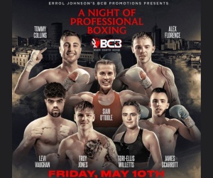 Undefeated Tommy Gun Collins headlines on May 10 boxrec fight time date tv channel undercard watch highlights