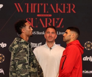 Ben Whittaker vs Braian Suarez final press conference quotes wiki boxrec trainer andy lee eddie hearn