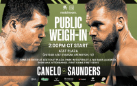 Canelo Alvarez and Billy Joe Saunders official weigh-in open to 5,000 fans at AT&T Stadium live stream links matchroom boxing youtube channel what time start date