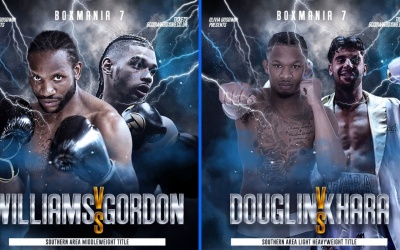 Two Southern Area title fights headlines Box Mania 7 at York Hall on March 23 boxrec goodwin boxing tickets reports fights results george hennon
