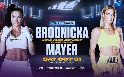 Mikaela Mayer to face junior lightweight world champion Ewa Brodnika