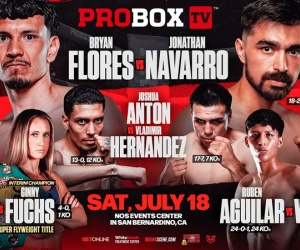 Bryan “Niño Maravilla” Flores and Jonathan “Thunder” Navarro clash for WBC FECARBOX super-lightweigh strap Ginny Fuchs title probox tv how to watch fight results Adelaida “La Cobra” Ruiz boxrec