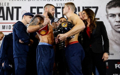 Caleb Plant and Vincent Feigenbutz make weight
