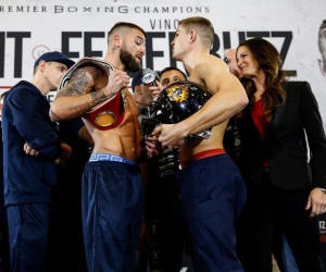Caleb Plant and Vincent Feigenbutz make weight