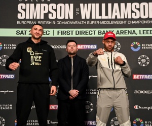 Callum Simpson vs Troy Williamson rematch boxrec first fight full highlights watch boxxer predictions betting odds to be announced tomorrow in Manchester