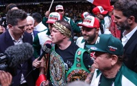 Saul 'Canelo' Alvarez defends undisputed super-middleweight crown against John Ryder fight highlights who won watch artur beterbiev bivol rematch golovkin london eddie hearn trainer tony sims cut knockdowns points boxrec