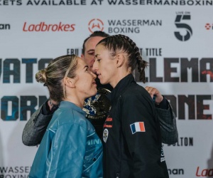 Justine Lallemand warns Chloe Watson she has travelled to England to win inside the distance: "I am going for the knockout!" boxrec press conference quotes ricky hatton trainer who wins main event oddschecker bets
