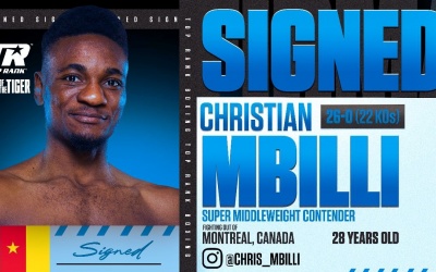 Top Rank sign undefeated super middleweight contender Christian Mbilli boxrec fight time date rohan murdock highlights