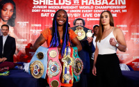 Claressa Shields and Ivana Habazin address the media ahead of world title fight