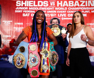 Claressa Shields and Ivana Habazin address the media ahead of world title fight