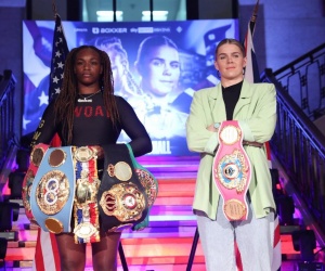 Claressa ‘GWOAT’ Shields vs Savannah ‘The Silent Assassin’ Marshall will headline landmark first ever all-female card uk boxrec prediction s tv channel sky sports ESPN+ tale of the tape sparring session