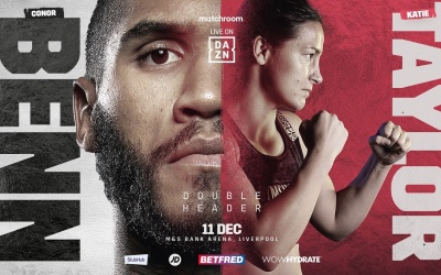 Rising Welterweight star Conor Benn clashes with former World Champion Chris Algieri on December 11 boxrec fight time date tv channel undercard katie taylor who is the main event live on DAZN