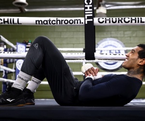 Conor Benn training regime promises sheer violence brutality and spite against Peter Dobson in Las Vegas debut johnny fisher eddie hearn feb 3 saturday night how to watch dazn uk time ringwalks main event boxrec