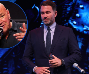 Eddie Hearn claims Dana White has received two cease-and-desist notices over Garcia-Benn negotiations WBC DAZN Zuffa Golden Boy legal netflix destroyer promotion promoters contracts boxrec Matchroom