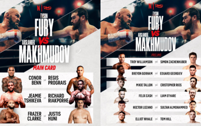 Tyson Fury vs Arslanbek Makhmudov full undercard announced Conor Benn Regis Prograis Jeamie TKV and Richard Riakporhe Troy Williamson Simon Zachenhuber justis huni frazer clarke heavyweight boxrec netflix tickets