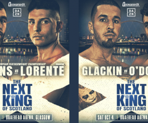 The Next King of Scotland boxrc european title featherweightNathaniel Collins vs Cristobal Lorente headlines Glasgow show willy hutchinson european title dazn tickets show willy hutchinson boxrec