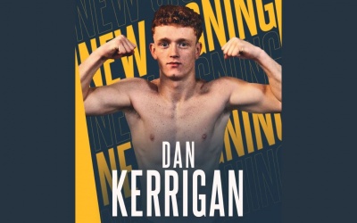 boxer Frank Warren signs three-time national amateur champion Dan Kerrigan queensberry boxrec debut professional boxer fight watch highlights interview results