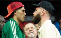 David Benavídez tells Caleb Plant how and when he will beat him faceoff what was said jose sr jr trainer results predictions preview reports fight mgm grand tickets las vegas world rankings boxrec