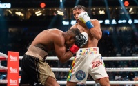 David Morrell Jr. calls for David Benavidez quick win over Yamaguchi Falcao boxrec first round knockout ko stoppage win watch full fight highlights