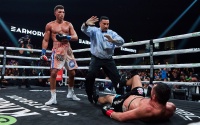 David Morrell Jr. keeps WBA strap with sensational KO against Aidos Yerbossynuly induced come hospital watch ko knockout repaly full fight youtube