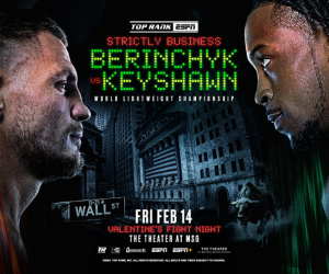 Denys Berinchyk to defend WBO lightweight crown against Keyshawn Davis title preview predictions espn bob arum how to watch ringwalks