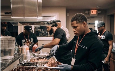 Devin Haney feeds homeless in Las Vegas