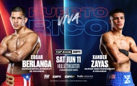 Edgar Berlanga faces Alexis Angulo on the eve of the Puerto Rican Day Parade in New York City madison square garden tickets hulu theater Xander Zayas vs Ravshan Hudaynazarov tv channel espn