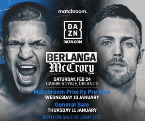 Shakhram Giyasov vs Pablo Cesar Cano and Antonio Vargas vs Jonathan Rodriguez world title eliminators added to Edgar Berlanga Padraig McCrory undercard boxrec fight time date dazn matchroom tickets how to watch predictions