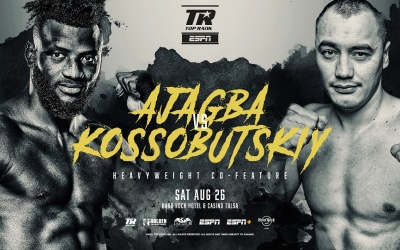 Efe Ajagba vs Zhan Kossobutskiy august 26 fight time date tv channel espn how to watch oddschecker predictions tusla tickets youtube full highlights bets expert tips heavyweights boxrec preview