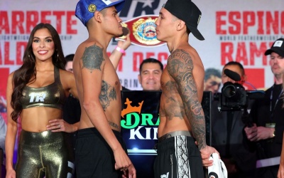 Emanuel Navarrete vs Oscar Valdez 2 & Rafael Espinoza Robeisy Ramirez 2 weigh-in results and ringwalk times how to watch espn app live results oddschecker