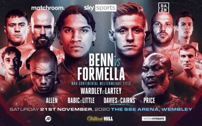 Full bill announced for November 21st headlined by Connor Benn vs Sebastian Formella