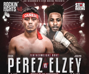Erick Perez vs Joseph Elzey takes place on Star Boxing's Rockin' Fights 48 junior younan how to watch joe deguardia boxrec wiki tickets tv channel live stream fight results report youtube highlights