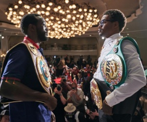 It's On! Errol “The Truth” Spence Jr. and Terence “Bud” Crawford went face to face for the first time boxrec oddschecker favourite bookies bets odds derrick james bo mac trainer