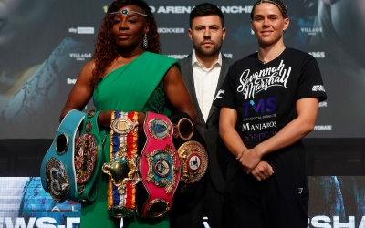 Heated exchanges during Franchón Crews-Dezurn vs Savannah Marshall pre-fight press conference