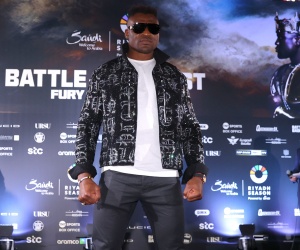 Francis Ngannou warns Anthony Joshua he could get knocked out by him weak chin heavyweight fight saudi ringwalks what have they said quotes watch