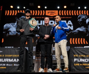 Sebastian Fundora and Keith Thurman preview WBC super-welterweight fight boxrec time date tv channel ko knockout ratio wiki who wins hand injury sampson boxing