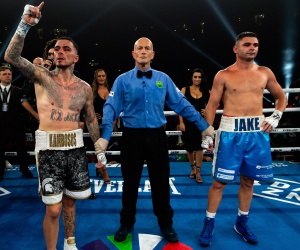 George Kambosos Jr fights through tricky cut to beat Jake Wyllie watch full highlights results wiki boxrec richardson hitchins